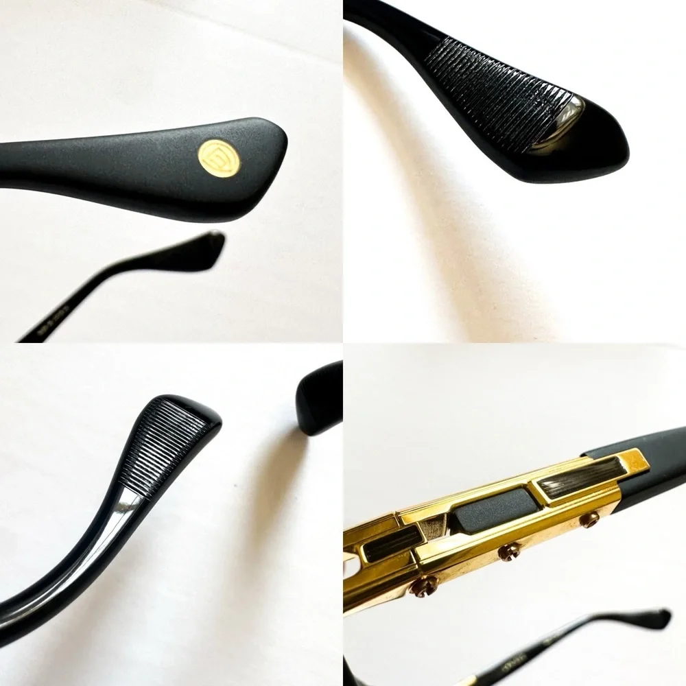 Dita LXN-EVO Luxury Eyewear Matte Black Yellow Gold Navigator Men's Sunglasses